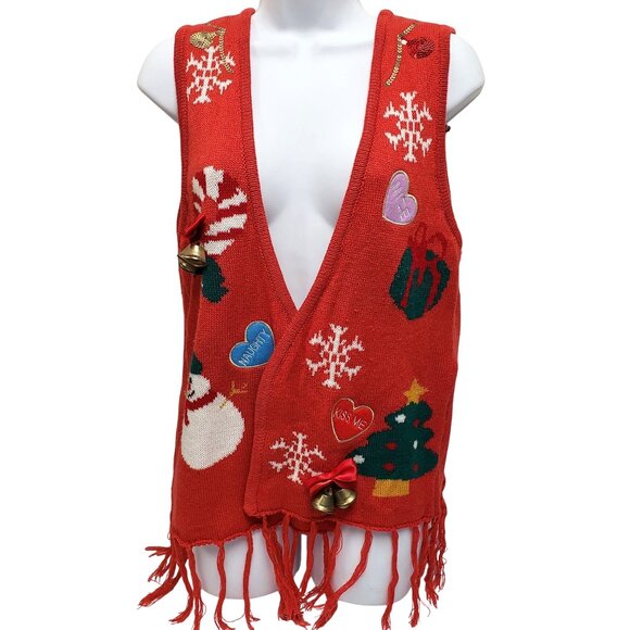 Poof! Sweaters - Poof Womens Christmas Holiday Sweater Vest